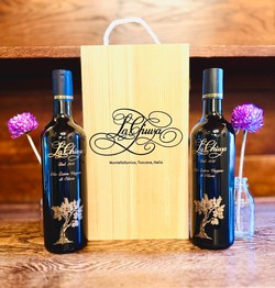 2 Bottles 750ml + Wood Box, La Chiusa Olive Oil